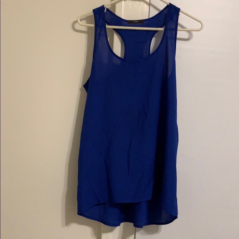 Chiffon blue tank top